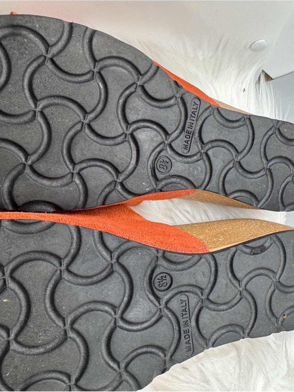 Marina Luna Italian Leather Slide Sandals – Size 8.5 Rust Suede Slide Mules - Picture 7 of 8